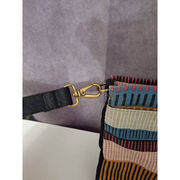 Fossil Passport Crossbody Purse Handbag Canvas Striped Multicolor Y2K Bohemian - Picture 8 of 13